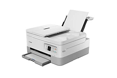 Canon PIXMA TS7451a color inkjet multifunction printer DIN A4 (scanner, copier, photo printer, OLED, 4800 x 1200 DPI, USB, Wi-Fi, Print App, duplex printing, 2 paper feeders), white, normal on sale